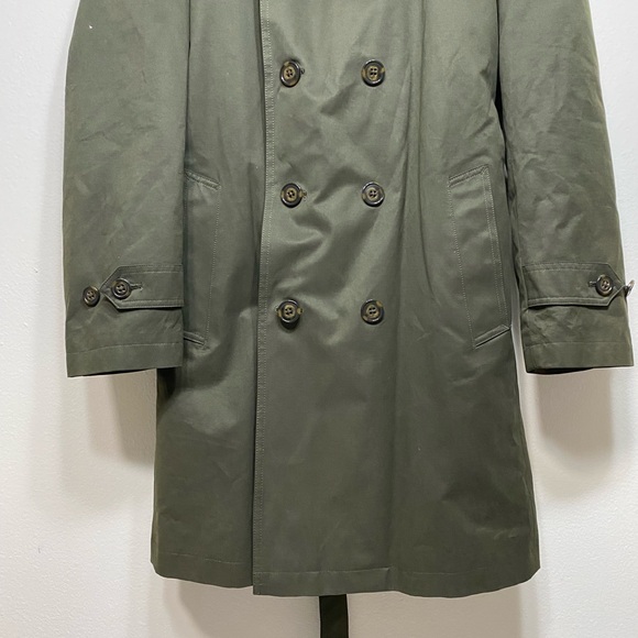 Ralph Lauren Water Repellent Trench Coat Olive Green Inner Warmer Layer Size 38 - Picture 3 of 13
